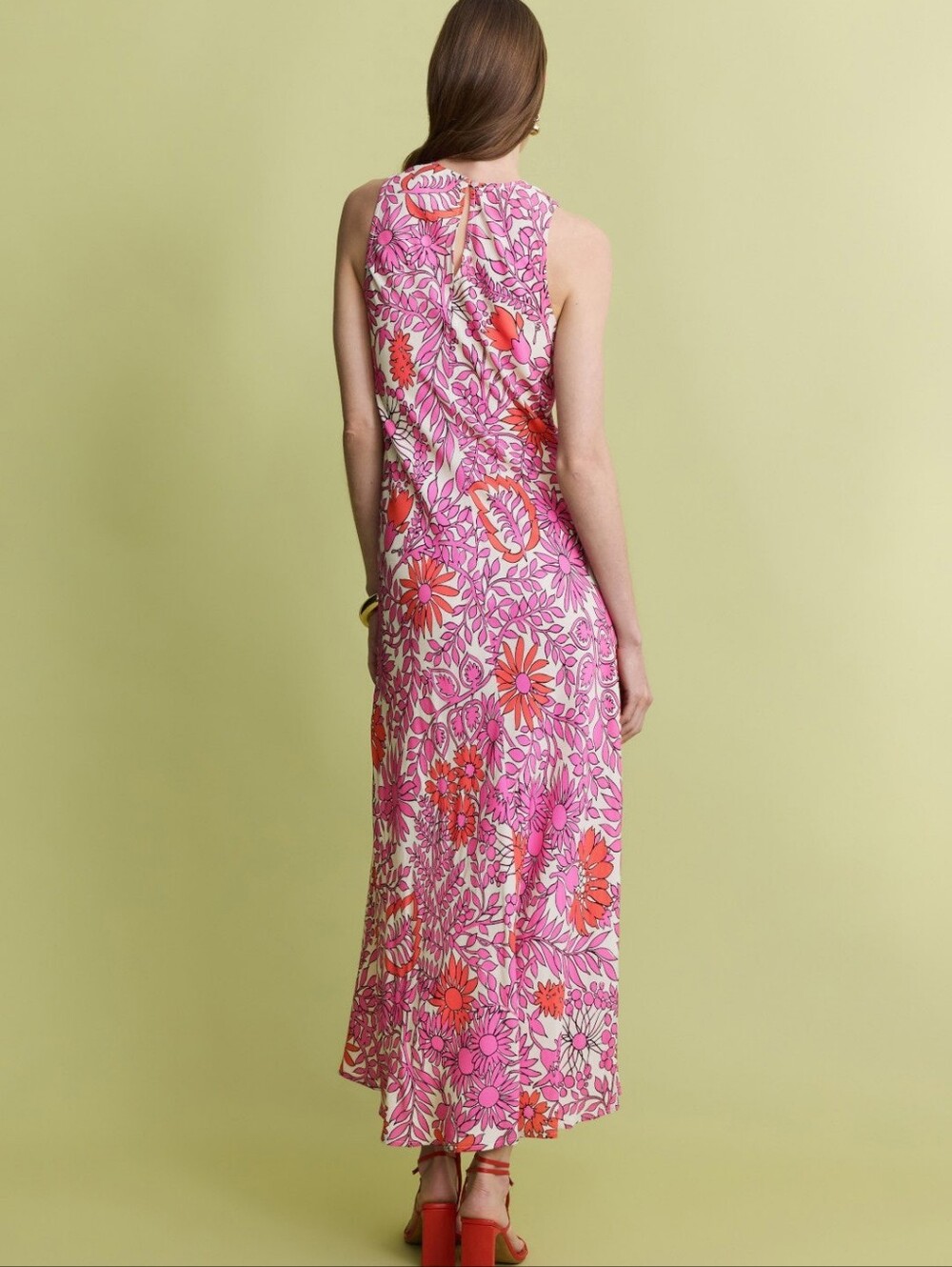 Fifteen Twenty Dani Pink And Orange Floral Print Maxi Dress - Picture 2 of 5
